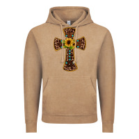 Vintage Coffee leopard gemstone sunflower cross Vintage Hoodie - JahusDesignShop