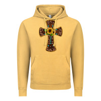 Vintage Mustard leopard gemstone sunflower cross Vintage Hoodie - JahusDesignShop