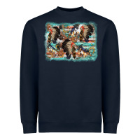 Navy indian western background Heavyweight Sweatshirt - AdoDesignShop