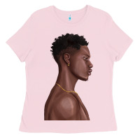 Bubblegum Pink afro black man Ladies Tee - texasbilliewilder