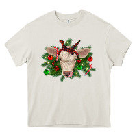 Cream Christmas charolais calf Heavy Core Tee - RanaPortraitStore