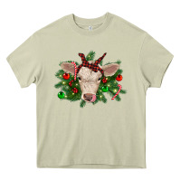 Mossy Christmas charolais calf Heavy Core Tee - RanaPortraitStore