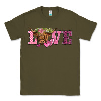 Army Green valentine's day love highland cow Classic Tee - BarkalooDesign