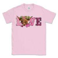 Bubblegum Pink valentine's day love highland cow Classic Tee - BarkalooDesign