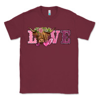 Burgundy valentine's day love highland cow Classic Tee - BarkalooDesign