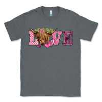 Charcoal Heather valentine's day love highland cow Classic Tee - BarkalooDesign