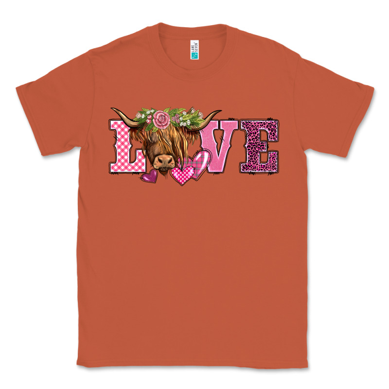 Valentine's Day Love Highland Cow Classic Tee by BarkalooDesign | Teevron