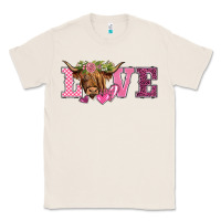 Natural valentine's day love highland cow Classic Tee - BarkalooDesign