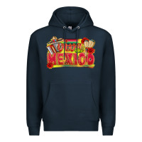 Navy Viva Mexico Premium Hoodie - texasbilliewilder