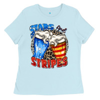 Baby Blue stars and stripes beer Ladies Tee - Zillion Design Studio
