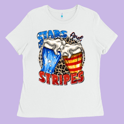 Stars And Stripes Beer Ladies Tee Designed By Zillion Design Studio