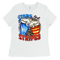 White stars and stripes beer Ladies Tee - Zillion Design Studio