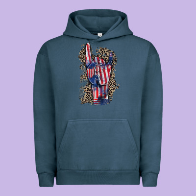 Freedom Rock Hand 4th Of July Urban Hoodie Designed By Cowgirlartshop