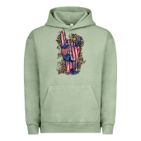 Pigment Oil Green Freedom rock hand 4th of july Urban Hoodie - CowGirlArtShop