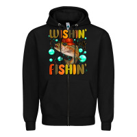 Black wishing i was fishing Zipper Hoodie - MaliasSmallBusiness