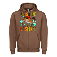 Chestnut wishing i was fishing Zipper Hoodie - MaliasSmallBusiness