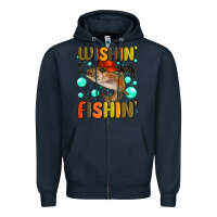 Navy wishing i was fishing Zipper Hoodie - MaliasSmallBusiness