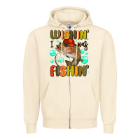 Sandshell wishing i was fishing Zipper Hoodie - MaliasSmallBusiness