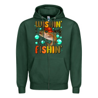 Sports Green wishing i was fishing Zipper Hoodie - MaliasSmallBusiness