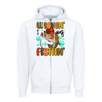 White wishing i was fishing Zipper Hoodie - MaliasSmallBusiness