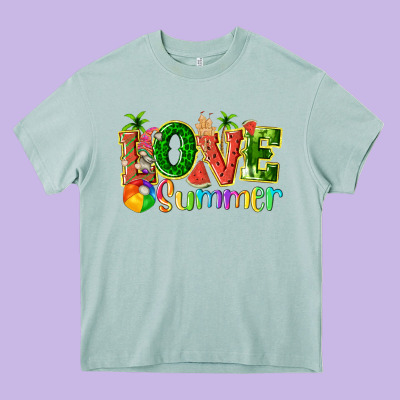 Love Summer With Watermelon Tbw Heavy Core Tee Designed By Texasbilliewilder