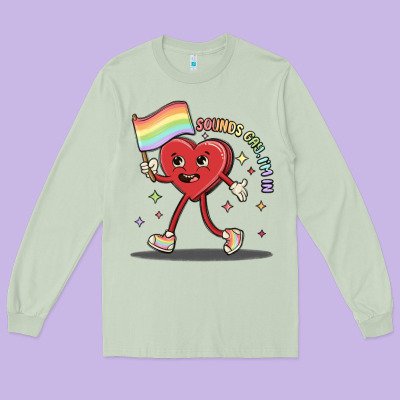 Sounds Gay I'm In Long Sleeve Tee Designed By Maliassmallbusiness