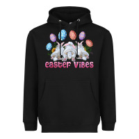 Black Easter Vibes with Bunny and Eggs Heavyweight Hoodie - RanaPortraitStore