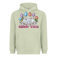 Matcha Easter Vibes with Bunny and Eggs Heavyweight Hoodie - RanaPortraitStore