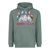 Sage Easter Vibes with Bunny and Eggs Heavyweight Hoodie - RanaPortraitStore