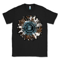 Black cowhide leopard and  leather sunflower Classic Tee - RanaPortraitStore