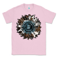 Bubblegum Pink cowhide leopard and  leather sunflower Classic Tee - RanaPortraitStore
