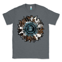 Charcoal Heather cowhide leopard and  leather sunflower Classic Tee - RanaPortraitStore