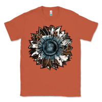 Copper cowhide leopard and  leather sunflower Classic Tee - RanaPortraitStore