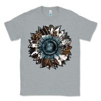 Heather Grey cowhide leopard and  leather sunflower Classic Tee - RanaPortraitStore