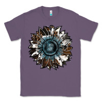 Lavender cowhide leopard and  leather sunflower Classic Tee - RanaPortraitStore