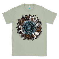 Matcha cowhide leopard and  leather sunflower Classic Tee - RanaPortraitStore