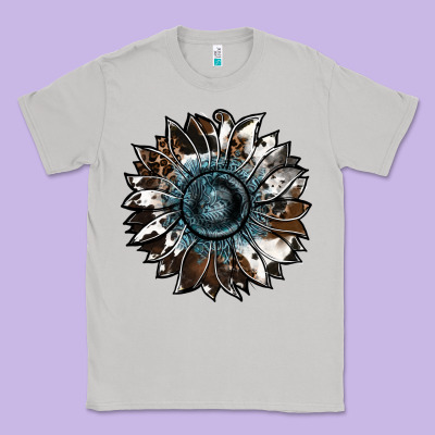 Cowhide Leopard And  Leather Sunflower Classic Tee Designed By Ranaportraitstore