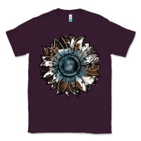 Plum cowhide leopard and  leather sunflower Classic Tee - RanaPortraitStore