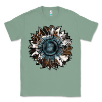 Sage cowhide leopard and  leather sunflower Classic Tee - RanaPortraitStore