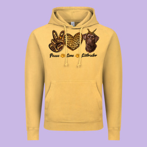 Peace Love Labrador Vintage Hoodie Designed By Ranaportraitstore