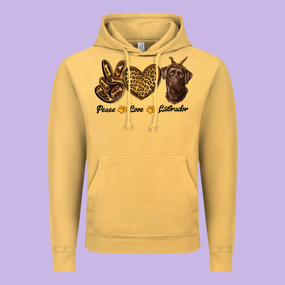 Peace Love Labrador Vintage Hoodie Designed By Ranaportraitstore