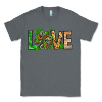 Charcoal Heather love luck with clover Classic Tee - NancyCooperArtShop