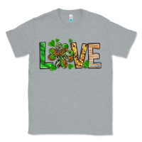 Heather Grey love luck with clover Classic Tee - NancyCooperArtShop