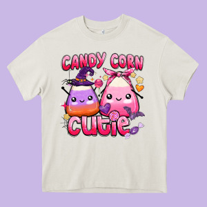 Candy Corn Cutie Heavy Core Tee Designed By Barkaloodesign