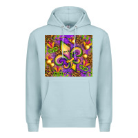 Blue Mist Mardi Gras fleur de lis Premium Hoodie - NancyCooperArtShop