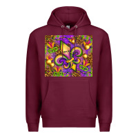 Burgundy Mardi Gras fleur de lis Premium Hoodie - NancyCooperArtShop
