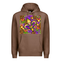 Chestnut Mardi Gras fleur de lis Premium Hoodie - NancyCooperArtShop