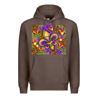 Coffee Mardi Gras fleur de lis Premium Hoodie - NancyCooperArtShop