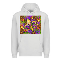 Dove Grey Mardi Gras fleur de lis Premium Hoodie - NancyCooperArtShop