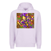 Lilac Mardi Gras fleur de lis Premium Hoodie - NancyCooperArtShop